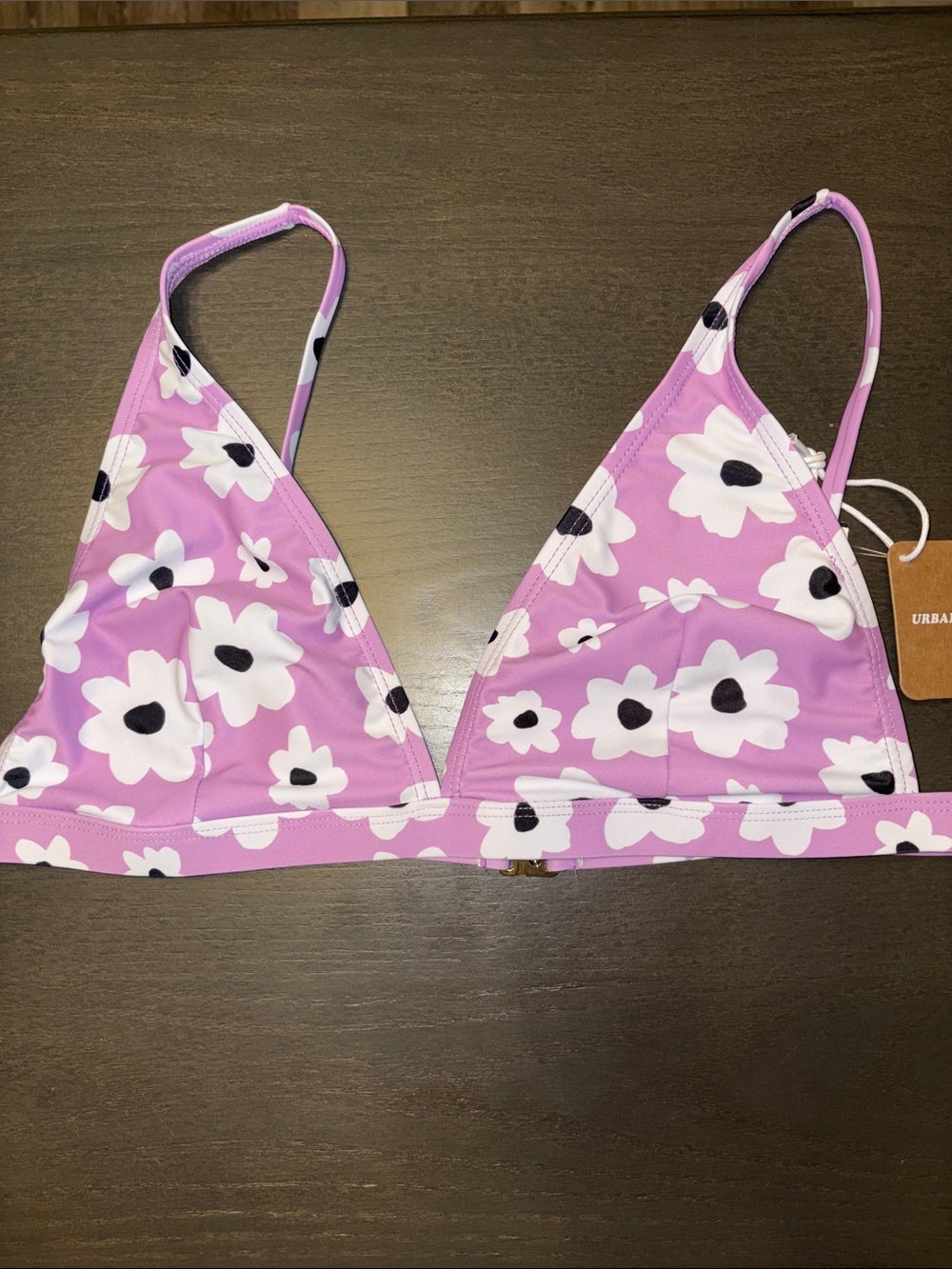 Urban Outfitters Lavender Floral Triangle Swim Top